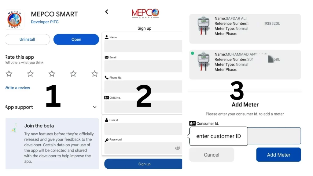 mepco smart app pending bill status
