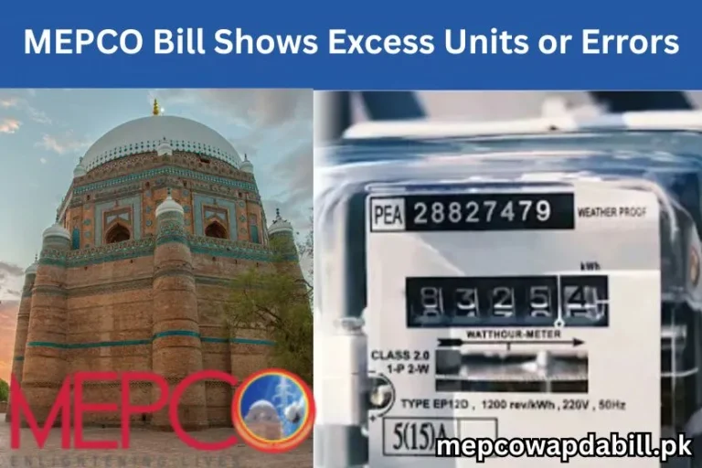 MEPCO Bill Shows Excess Units or Errors