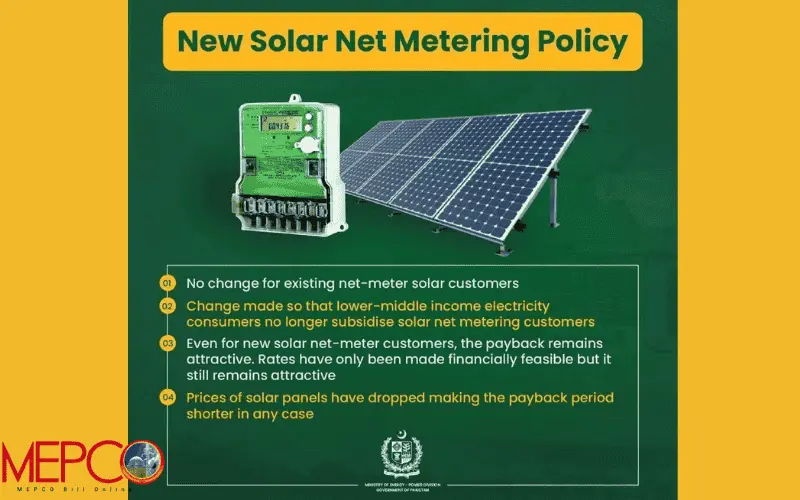 Mepco Solar Net Metering Policy - New Rates (English)